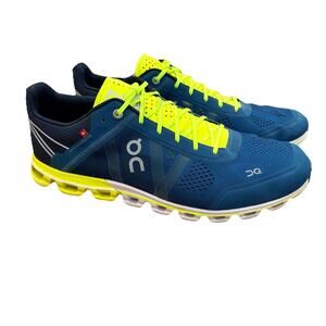 On Cloudflow Road Running Shoes Mens Petrol Neon Size 11.5